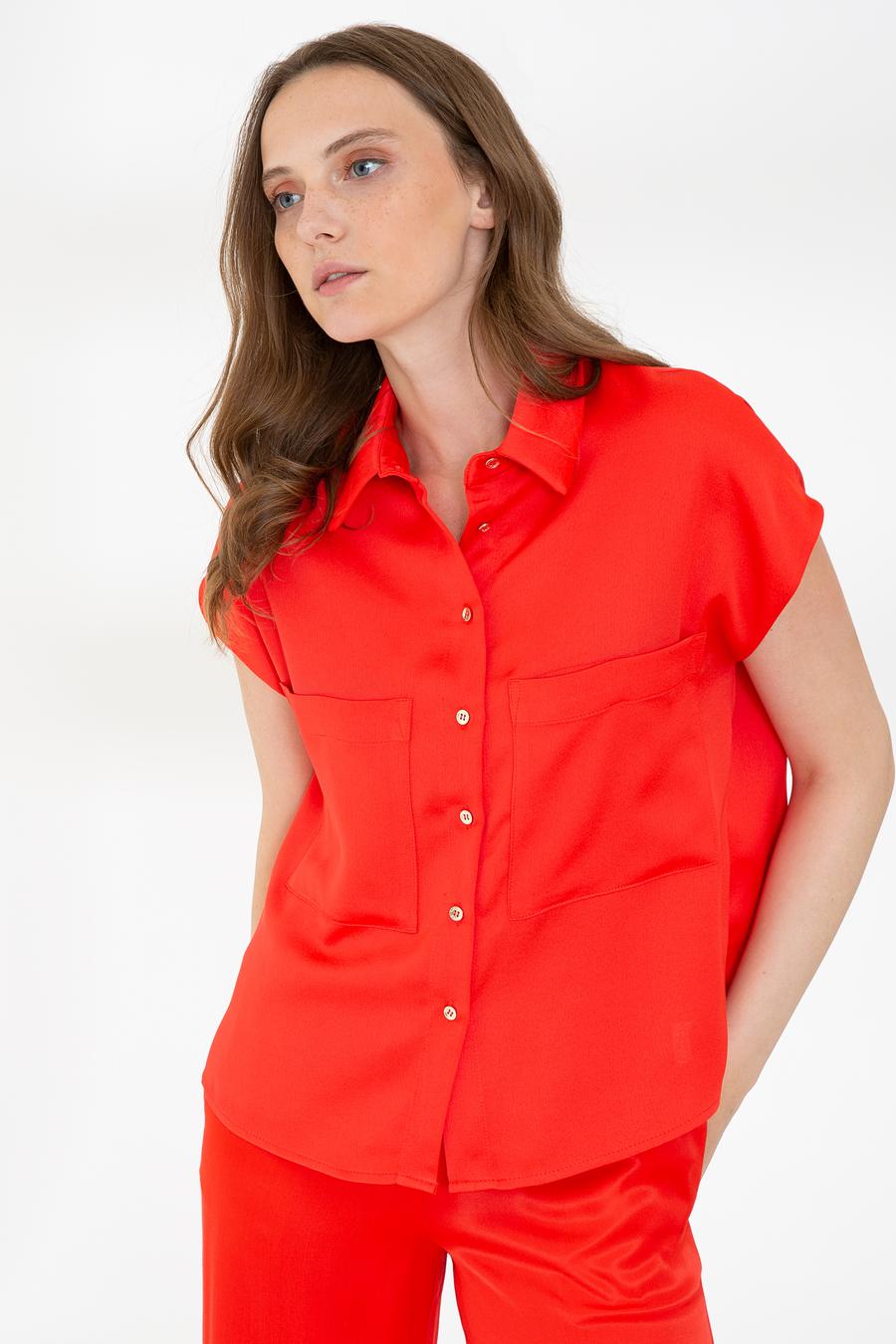 پیراهن  قرمز  استاندارد  زنانه  پیرکاردین