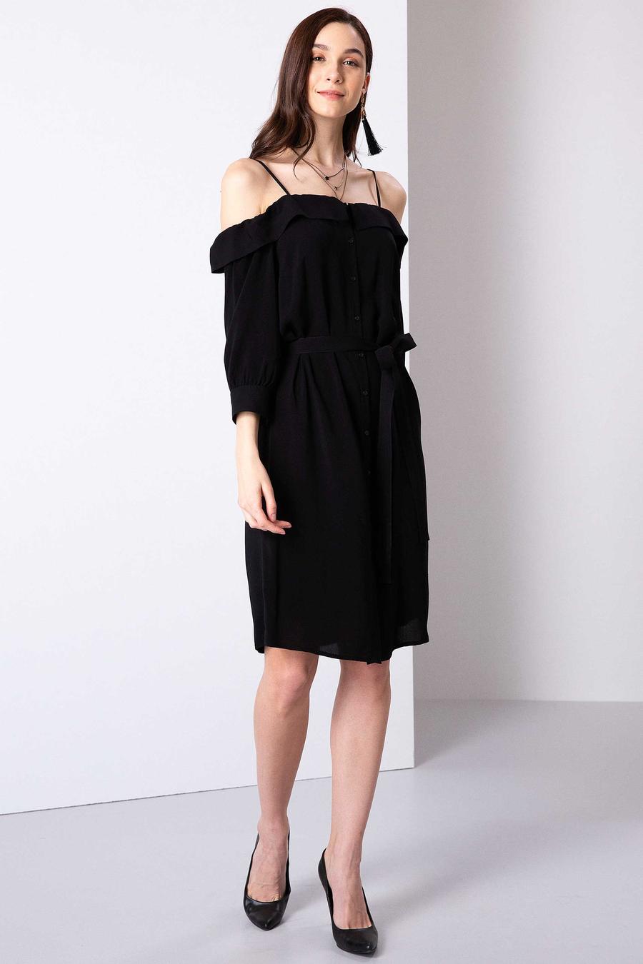 لباس بافته شده  سیاه  استاندارد 3/4 آستین زنانه  پیرکاردین