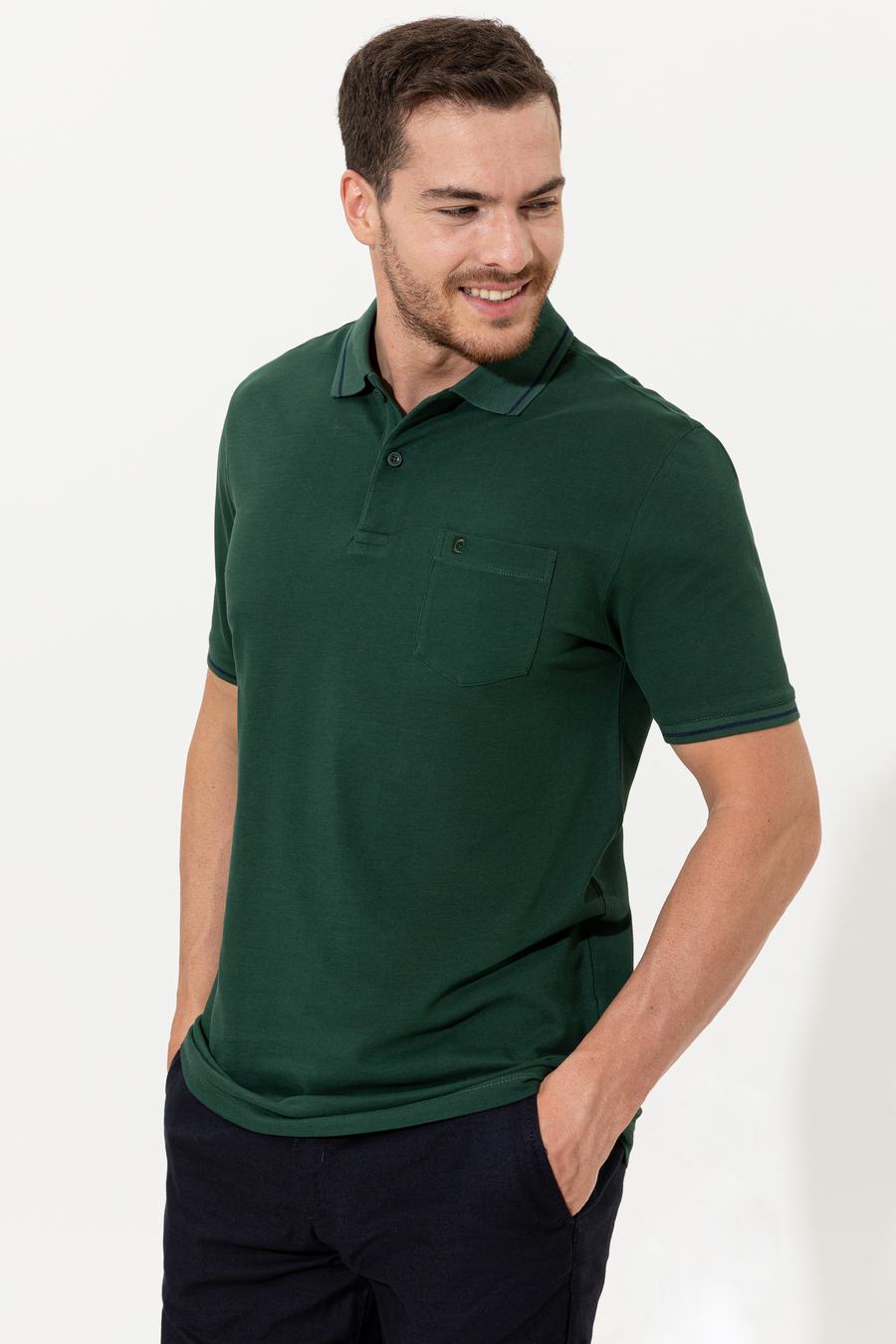 تی شرت  سبز  رگولار  مردانه  پیرکاردین