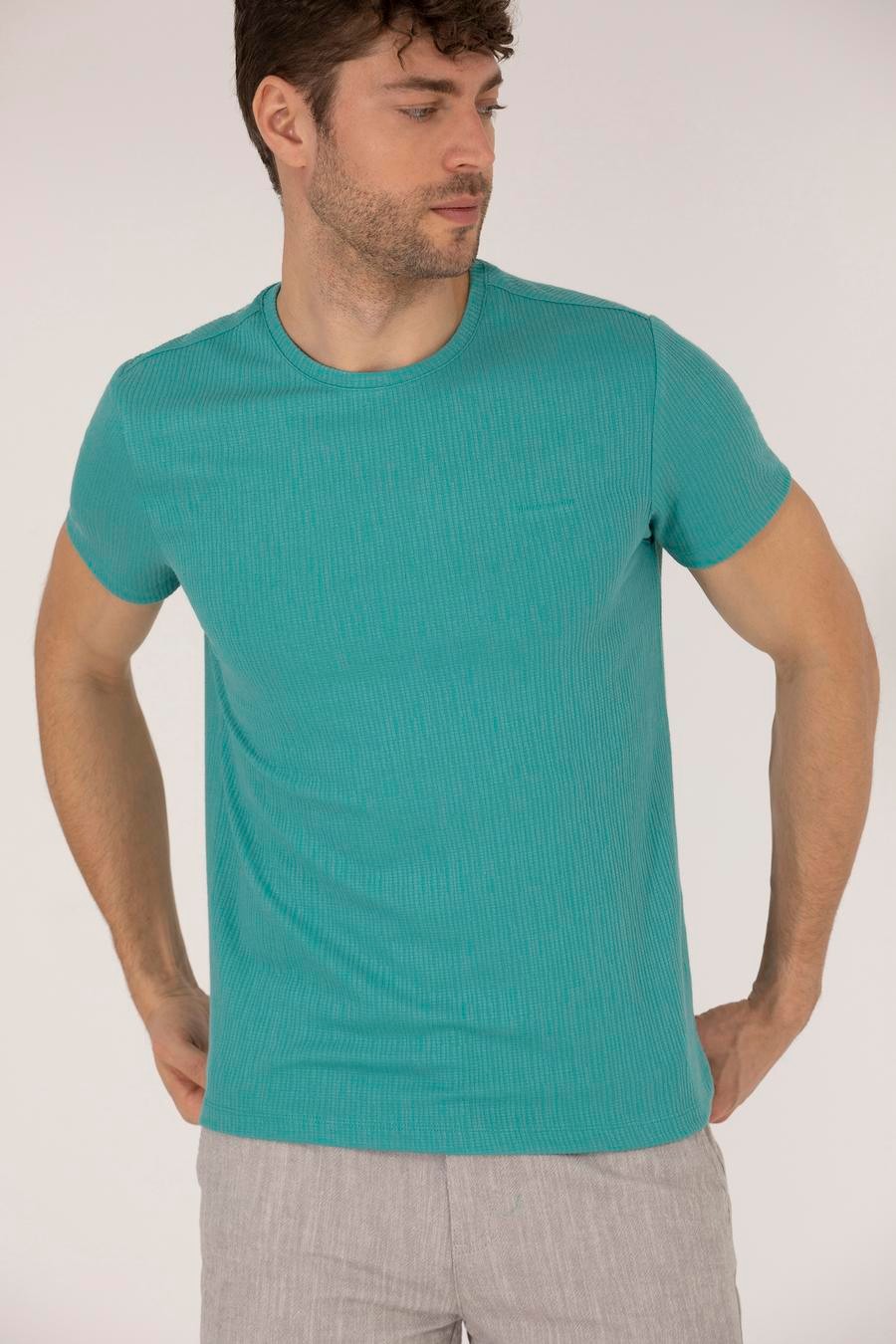 تی شرت  سبز  اندامی  مردانه  پیرکاردین